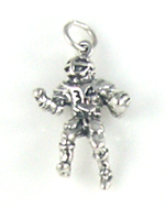 Silver football player charm