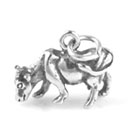 Silver cow charm