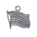 Silver Wavy US Flag Charm