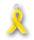 Silver troop awareness ribbon charm