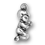 silver praying boy charm