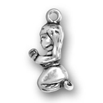 silver praying girl charm