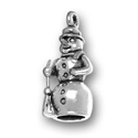 silver snowman charm