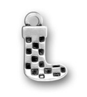 silver Christmas stocking charm