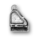 Silver small grand piano charm