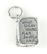 Silver moveable book charm