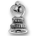 Silver wedding cake charm