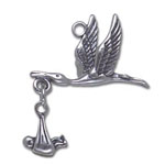 Silver Stork Charm