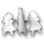 silver three girls charm