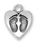 Silver Baby Feet Charm