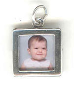 Silver Square Photo Charm