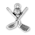 Silver golf clubs charm