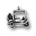 Silver golf cart charm