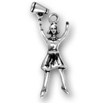 Silver Cheerleader Charm