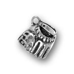 Silver baseball charm