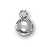 Silver baseball charm