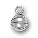 Silver Full Basketball Charm