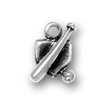 Silver home plate charm