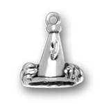 Silver Megaphone with Pom Poms Charm