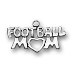 Sterling silver football mom charm