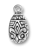 Silver Easter egg charm