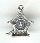 Silver cuckoo clock charm