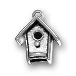 Silver bird house charm