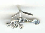 Silver helicopter charm