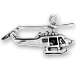 Sterling silver helicopter charm