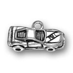 Silver Nascar racing charm