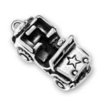 Silver 4 wheel drive jeep charm