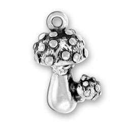 Silver mushroom charm