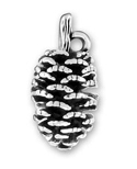 silver pine cone charm