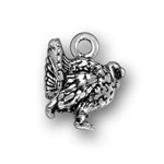 Sterling silver turkey charm