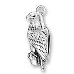 Silver american bald eagle charm