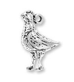 Silver chicken Charm