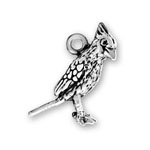 Silver cardinal Bird Charm