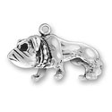 Silver large bull dog charm