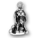 Silver cocker spaniel dog charm