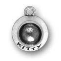 Silver Kitty Bowl Charm