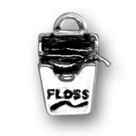 Silver dental floss charm