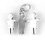 silver three boys charm