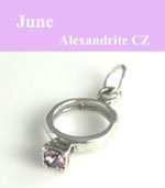 Sterling Silver Birthstone Ring Charm