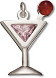 Silver cosmopolitan dring charm