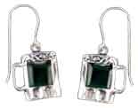 Sterling Silver Green Stone Beer Mug Earrings