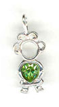 Silver Birthstone Kids August Girl Charm