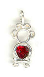 Silver Birthstone Kids January Girl Charm