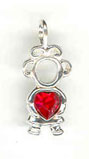 Silver Birthstone Kids July Girl Charm