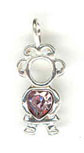 Silver Birthstone Kids June Girl Charm