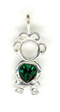 Silver Birthstone Kids May Girl Charm